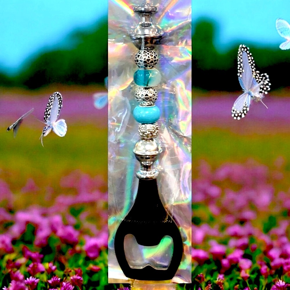 Bottle Opener Elegant Silver and Blue - Picture 5 of 5
